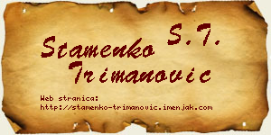 Stamenko Trimanović vizit kartica